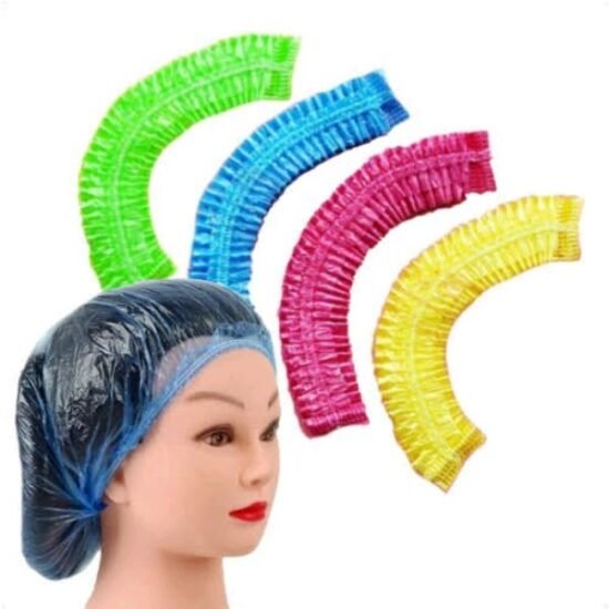 Touca de Plástico Descartável Colorida Santa Clara com 100 unidades