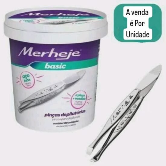 Pinça para Sobrancelha Ponta Reta Merheje Básica (CADA)