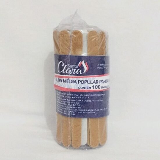 Lixa para Unhas Média Bege Santa Clara com 100 unidades