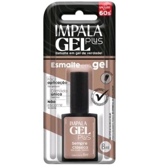 Esmalte em Gel Impala Plus Sempre Classica / Bege Escuro - Cremoso 8ml