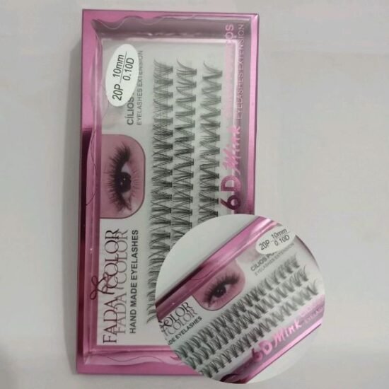 Cílios para Extensão Tufinho 10mm Sem Nó Fada Color: 6D / 20P / 0.10D