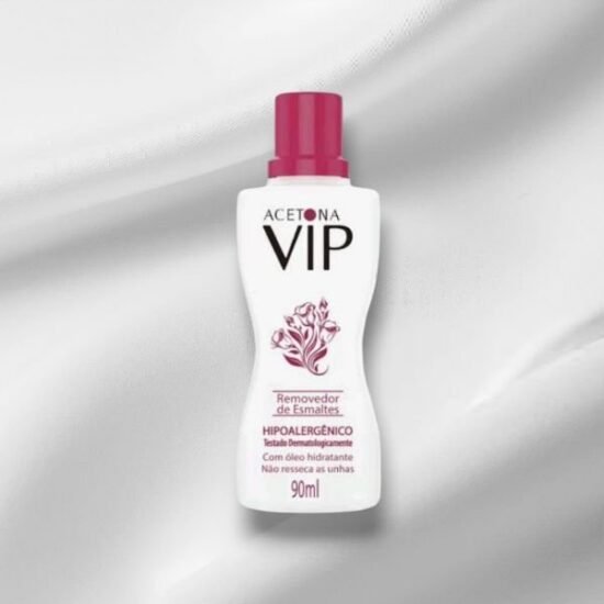 Acetona Vip Hipoalergênico com Óleo Hidratante que Não Resseca as Unhas 90ml