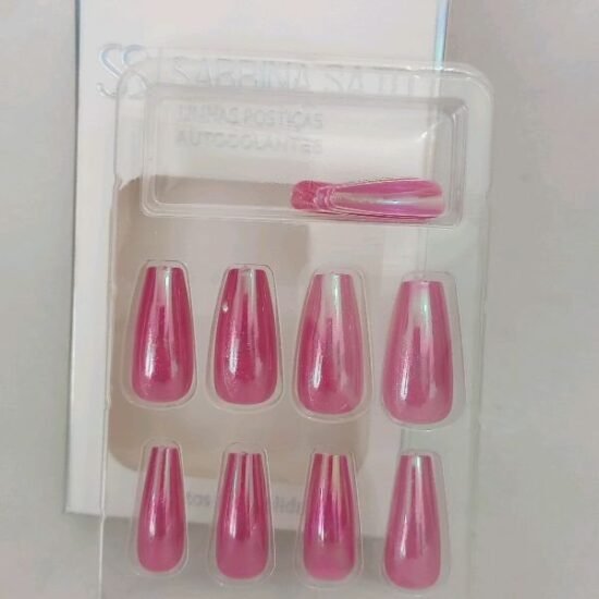 Unha Postiça Adulto Bailarina Metalizada Sabrina Sato com 12 unidades (04)