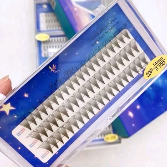 Cílios para Extensão Tufinho Ruby Anjo 14mm 20P / 0.10D Fans Prontos