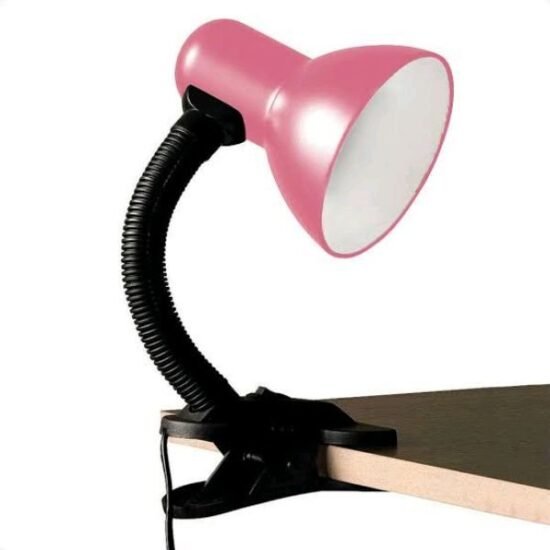 Luminária Simples de Mesa Presilha (Rosa BIVOLT) *NÃO Acompanha a Lâmpada