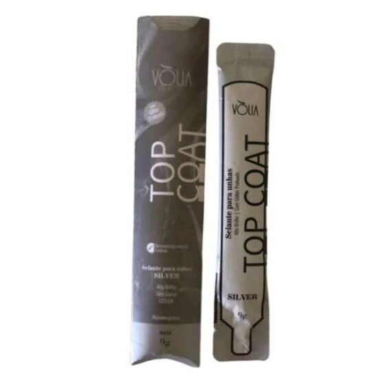 Top Coat Vólia Silver (Glitter Prata) Sachê 9g