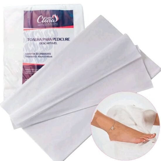 Toalha Pedicure Santa Clara Descartável com 25 unidades Tamanho: 30cm x 40cm