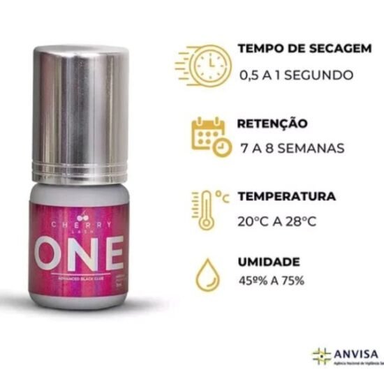 Cola para Exntesão de Cílios Cherry One ORIGINAL - 3g (PRETA)