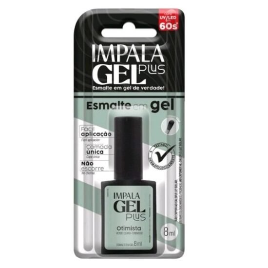 Esmalte em Gel Impala Plus  Otimista / Verde Claro - Cremoso 8ml