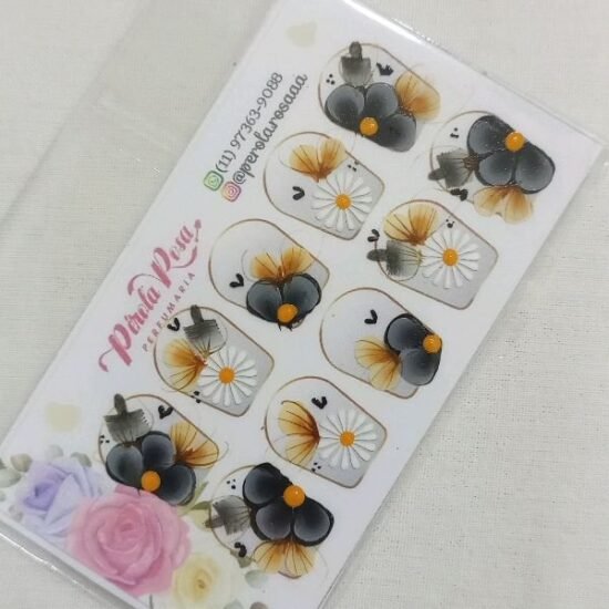 Adesivo para Unhas Artesanal / Cartela com 05 pares (20)