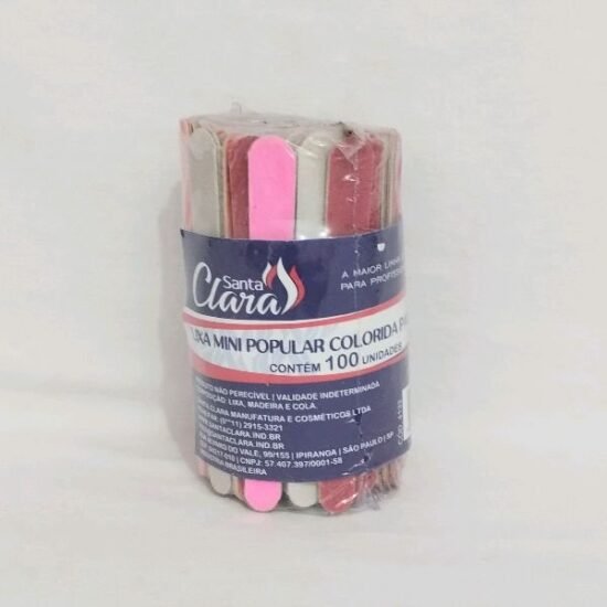 Lixa para Unhas Pequena Colorida Santa Clara com 100 unidades