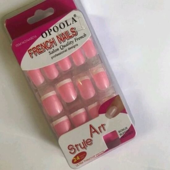 Unha Postiça Adulto Quadrada Curta Francesinha Opolla com 24 unidades (030)