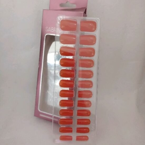 Unha Postiça Adulto Quadrada Média Sabrina Sato com 24 unidades (10) Laranja