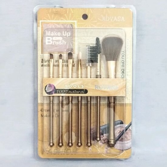 Pincel Kit para Maquiagem  com 7 unidades cor: Dourado