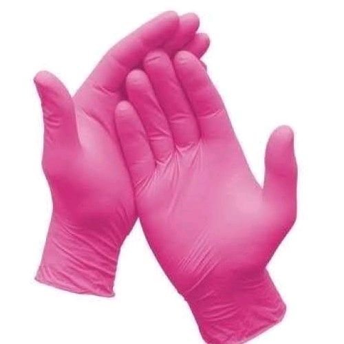 Luva Látex Descartável (Tam: P) Rosa 01 Par