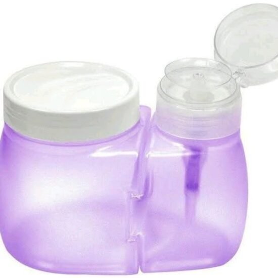 Pote Porta Acetona + Porta Algodão Santa Clara Roxo _x000D_
( Um Gruda no outro )