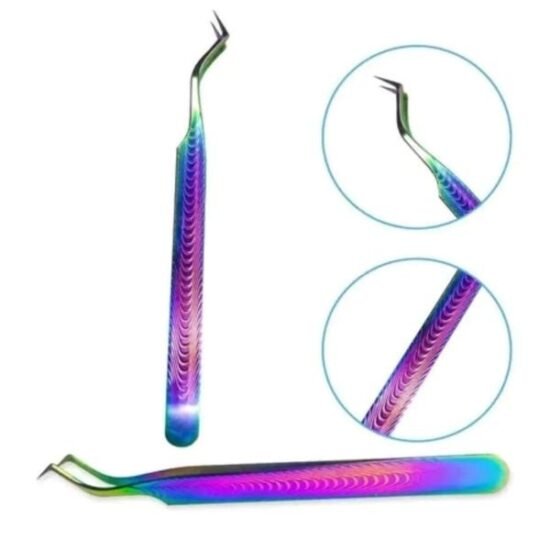 Pinça para Extensão de Cílios Stay Beauty  Camaleão cód 410