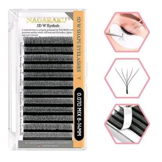 Cilios para Extensão Nagaraku 5D W / 0.07D Mix(8mm ao 14mm)