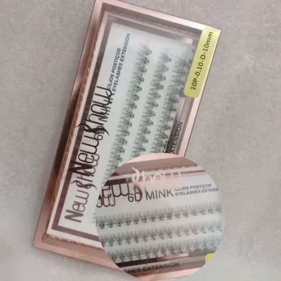 Cílios para Extensão Tufinho 10mm Sem Nó New Show 6D  /10P / 0.10D