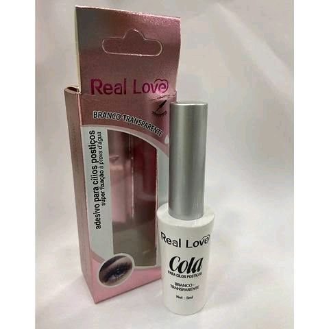 Cola para Cílios Postiços Transparente Real Love 7g A Prova d'água.