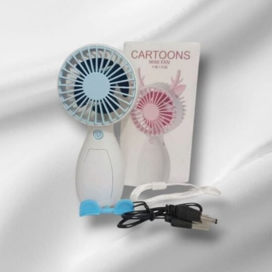 Ventilador Cartoons Mini Fan cor: Azul com Branco