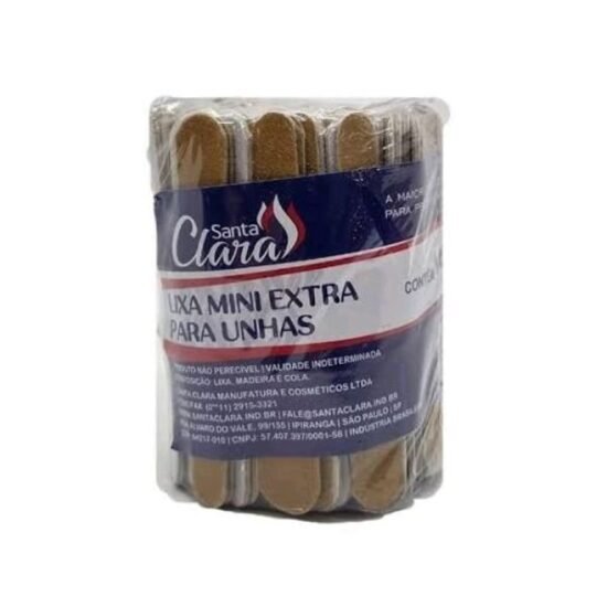 Lixa para Unhas Pequena Bege Santa Clara com 100 unidades
