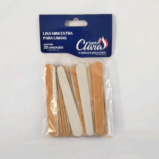 Lixa para Unhas Pequena Bege Santa Clara com 20 unidades