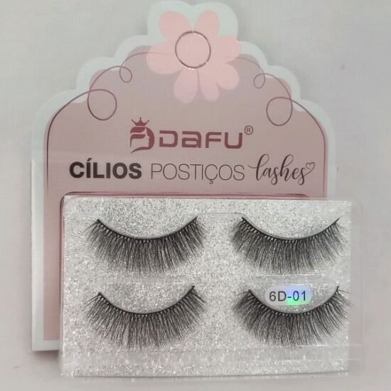 Cílios Postiços Comum Dafu com 2 pares 6D/01