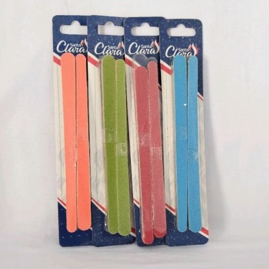 Lixa para Unhas Grande Colorida Santa Clara com 12 unidades (cada pacote)