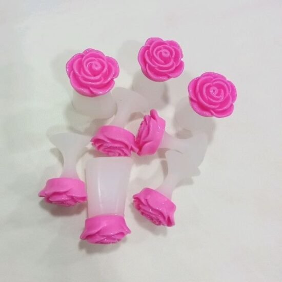 Separador de Dedos Luxo Silicone Flor Rosa com 08 unidades
