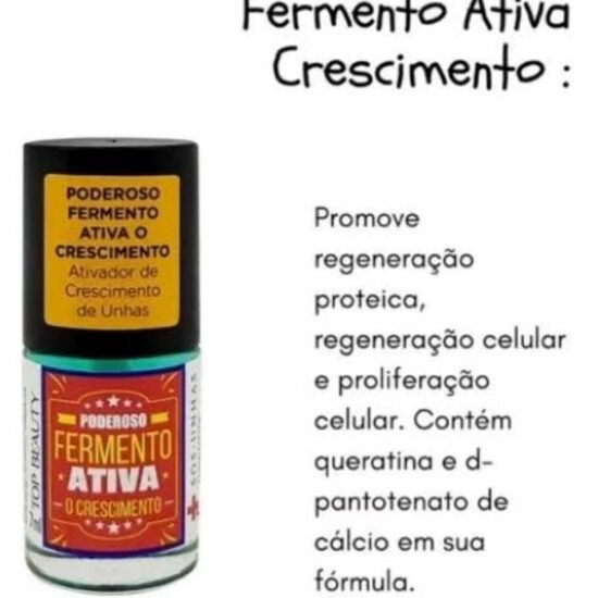 Esmalte Top Beauty Base Fermento Ativa 7ml (Poderoso Crescimento para as Unhas)