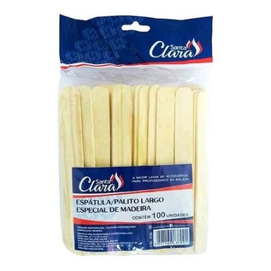Espátula para Depilação Madeira Santa Clara com 100 unidades