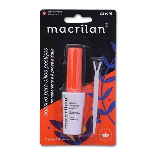 Cola Para Cílios Postiços Transparente Macrilan 7ml A Prova Dágua.