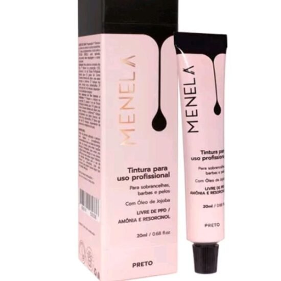 Tintura para Sobrancelhas, Barbas e Pelos Menela com Óleo de Jojoba - Preto 20ml