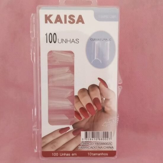 Tips Curvatura C Transparente Kaisa com 100 unidades