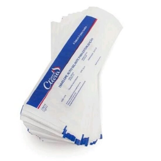 Envelope para Autoclave Santa Clara Tamanho: 9cm x 24,5cm / com 100 unidades