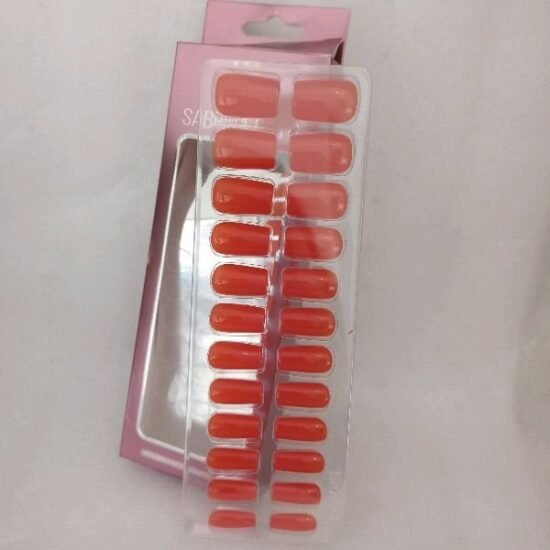 Unha Postiça Adulto Quadrada Média Sabrina Sato com 24 unidades (07) Laranja