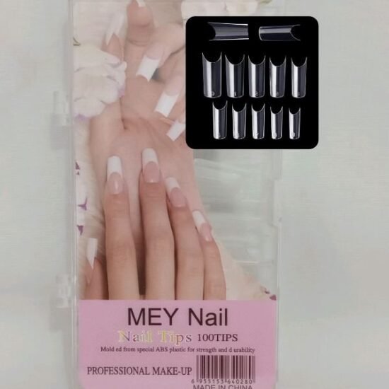 Tips Curvatura C Transparente Mey Nail com 100 unidades