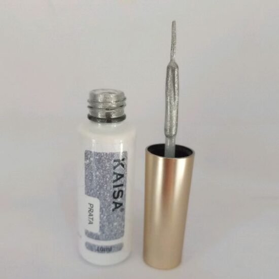 Esmalte em Gel Kaisa Delineador Prata (Pincel Fino) 10ml
