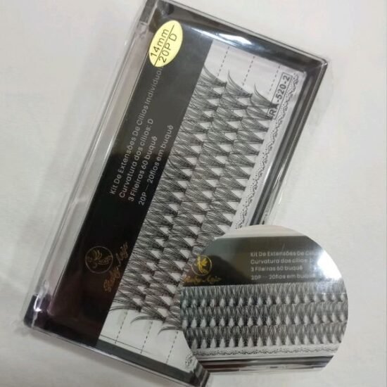 Cílios para Extensão Tufinho 14mm Sem Nó Ruby Anjo - 20P