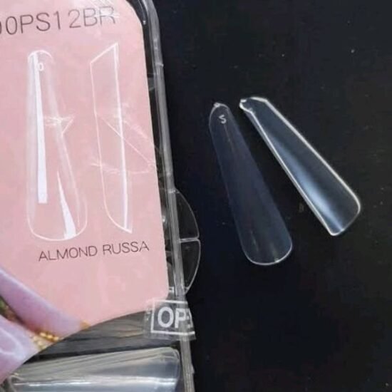 Unha Postiça Realista Bailarina Russa / Mandorla Transparente Kaisa com 100 unidades