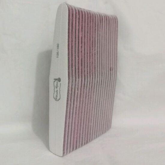 Lixa Pérola Rosa Caixão 100/180 Pacote com 20 unidades (Espessura Grossa)