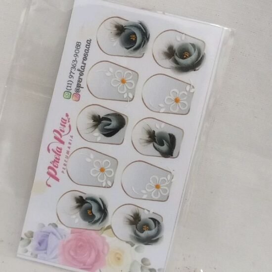 Adesivo para Unhas Artesanal / Cartela com 05 pares (24)