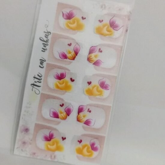Adesivo para Unhas Artesanal / Cartela com 05 pares (45)