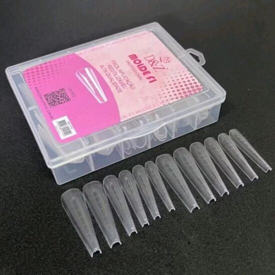 Tips F1 (Molde F1) Curvatura C D&Z Encaixe na Metade da Unha com 120 unidades