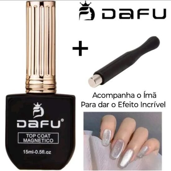 Top Coat Dafu Magnético 15ml + Imã (Acompanha o imã para dar o Efeito Incrível)