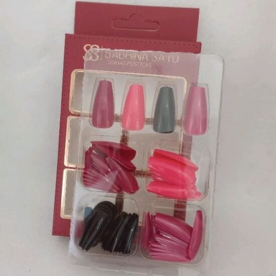 Unha Postiça Adulto Bailarina 04 Cores Sabrina Sato com 96 unidades