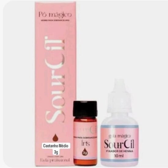 Henna SourCil Castanho Médio 3g  + Fixador 10ml