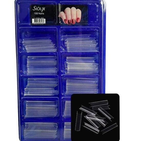 Tips Curvatura C Alongada Transparente Sioux com 100 unidades