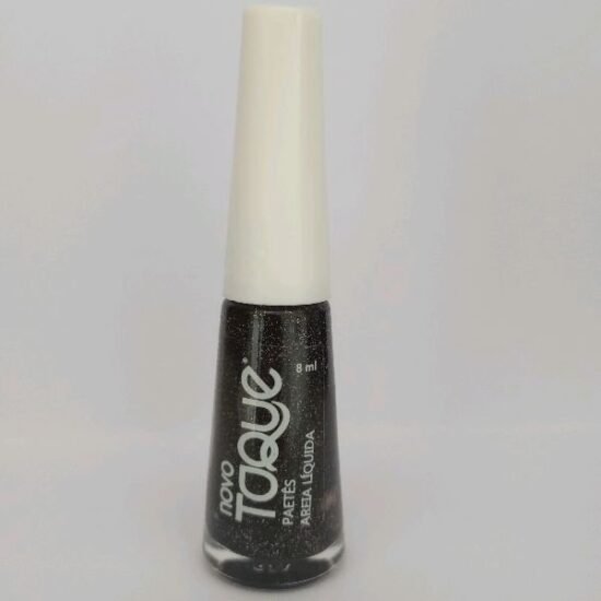 Esmalte Novo Toque Paetês (Preto com Glitter)